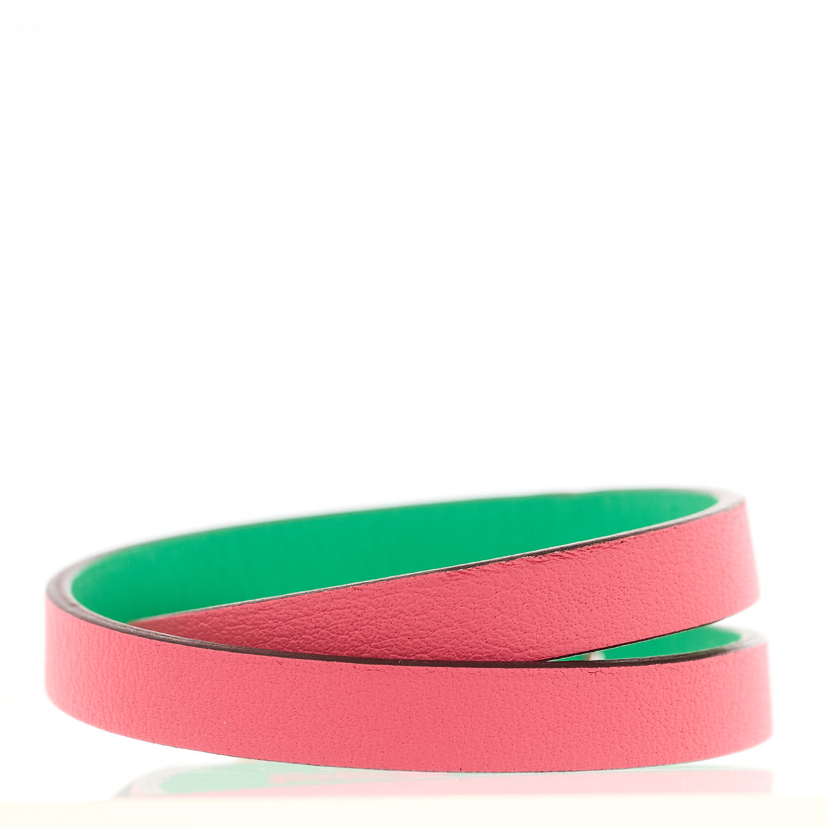 Hermes Swift Behapi Double Tour Bracelet T2 Rose Azalee Vert Comics 3 of 7