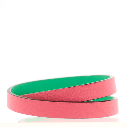 Hermes Swift Behapi Double Tour Bracelet T2 Rose Azalee Vert Comics 3 of 7