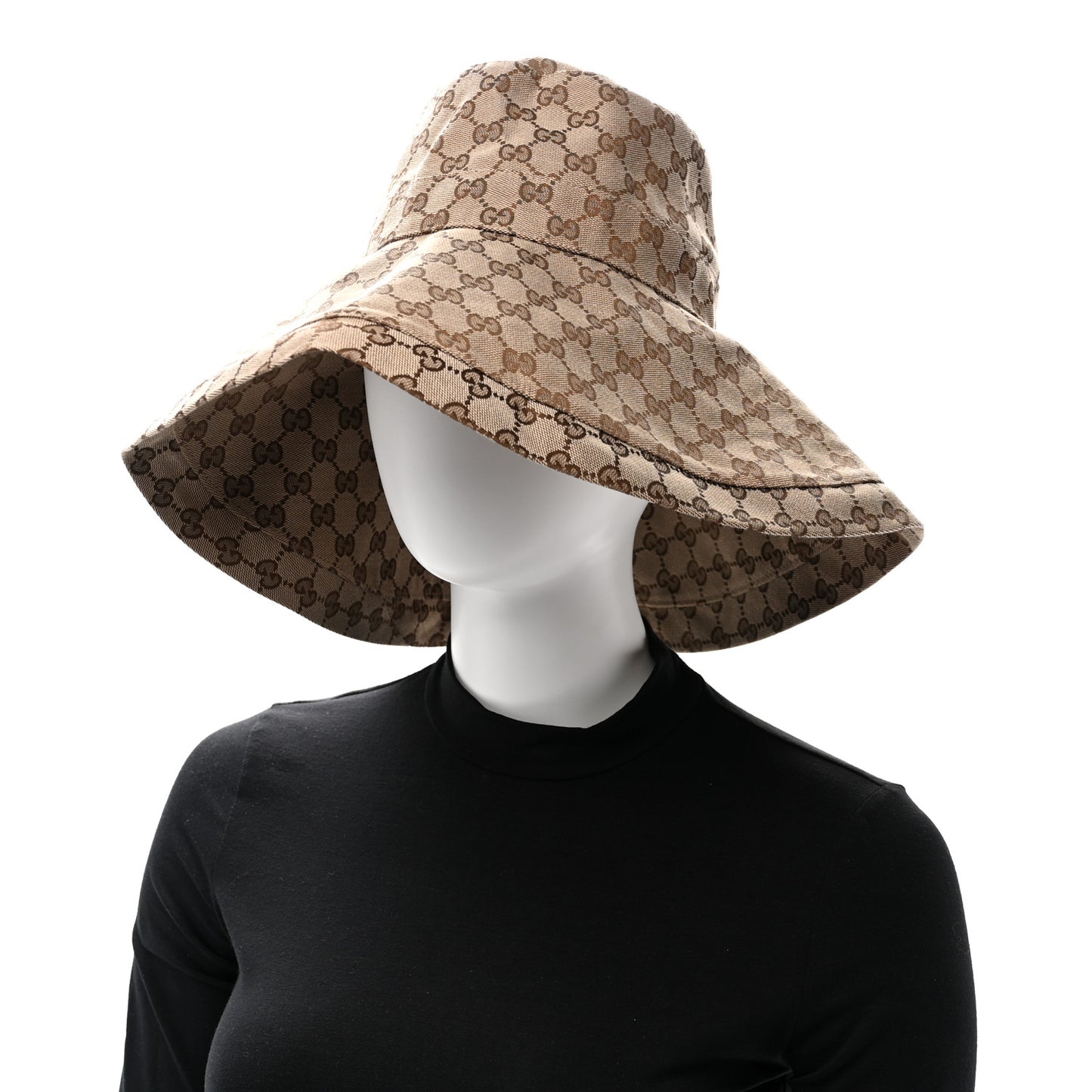 Monogram Wide Brim Hat L Beige
