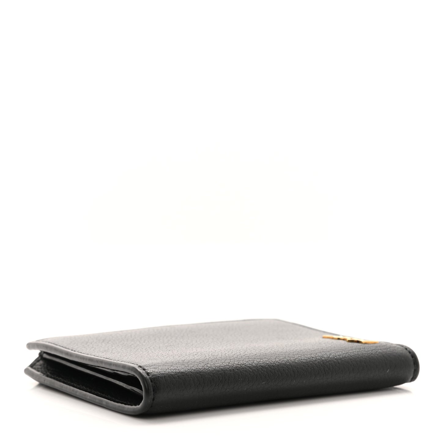 Calfskin Compact Zip Wallet Black