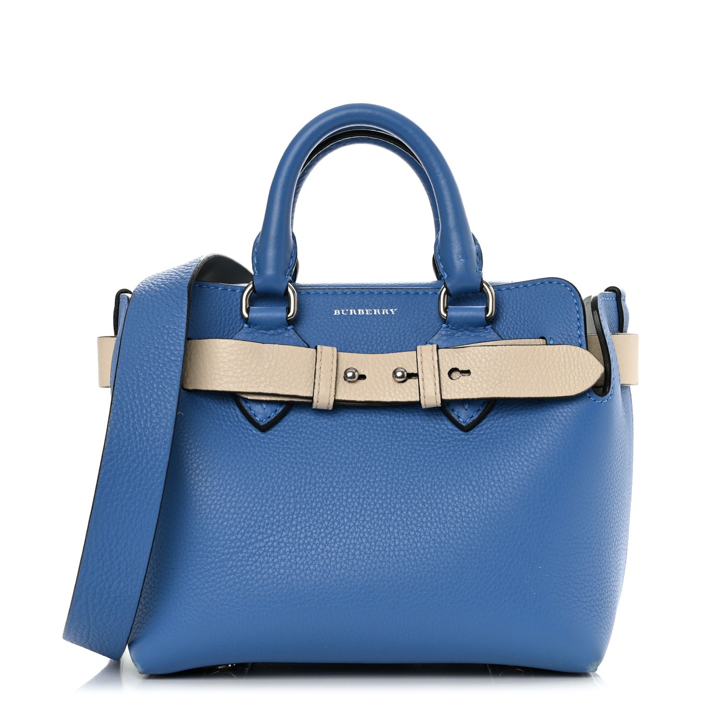 Grainy Calfskin Triple Stud Mini Belt Bag Blue White