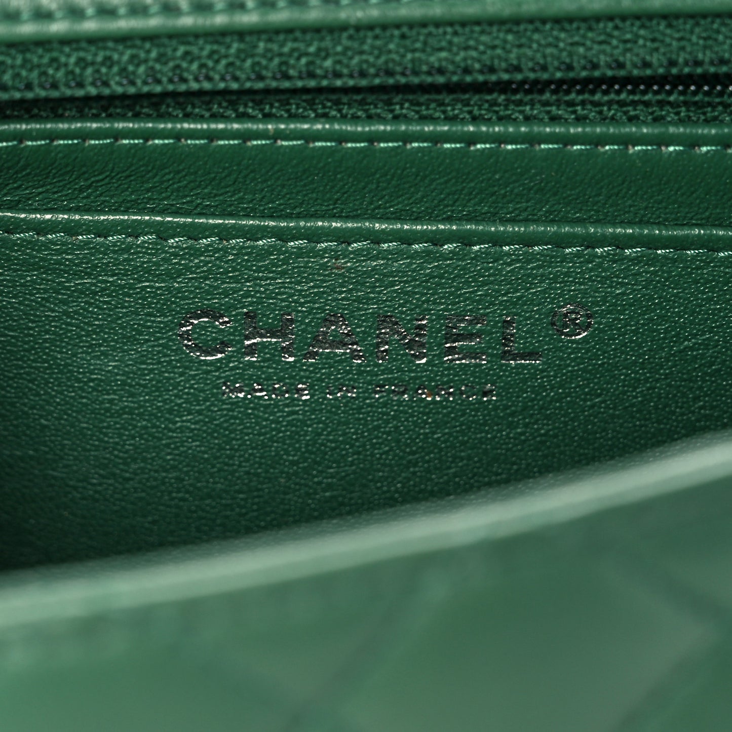 Lambskin Quilted Mini Rectangular Flap Green