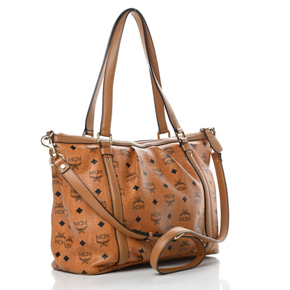 MCM Visetos Medium Essentials Shopper Tote Cognac 4 of 17
