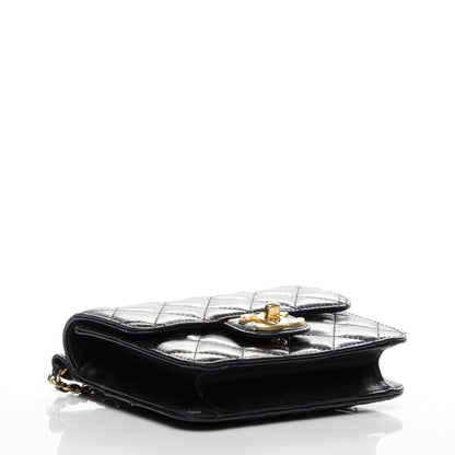 Chanel Lambskin Quilted Crossing Times Mini Flap Black 4 of 8