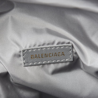 Balenciaga Textured Sport Nylon Logo Embroidered Wheel Beltpack Grey White 6 of 9