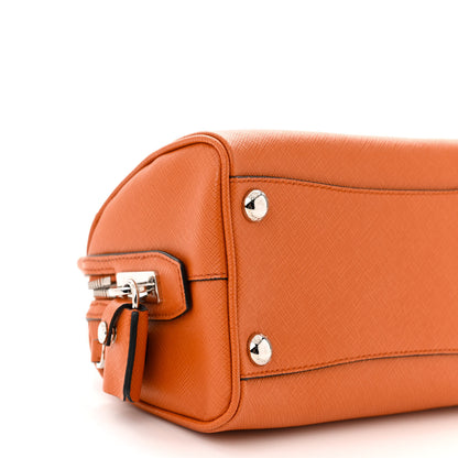 Prada Saffiano Lux Top Handle Crossbody Bag Papaya 9 of 10