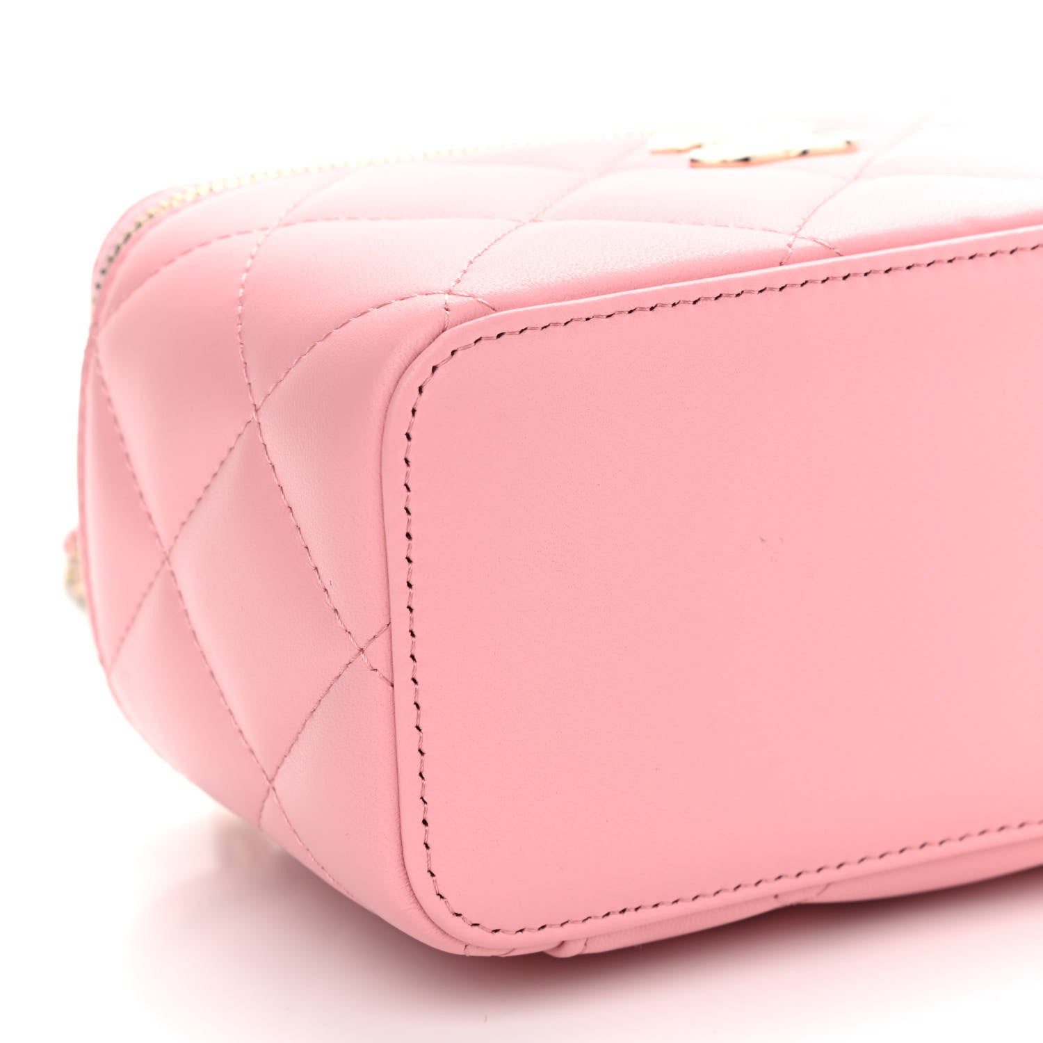 Chanel Lambskin Resin Elegant Chain Vanity Case Pink 5 of 9