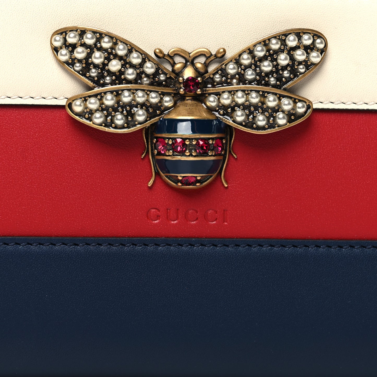 Calfskin Queen Margaret Zip Around Wallet Blue Agata Hibiscus Red Mystic White