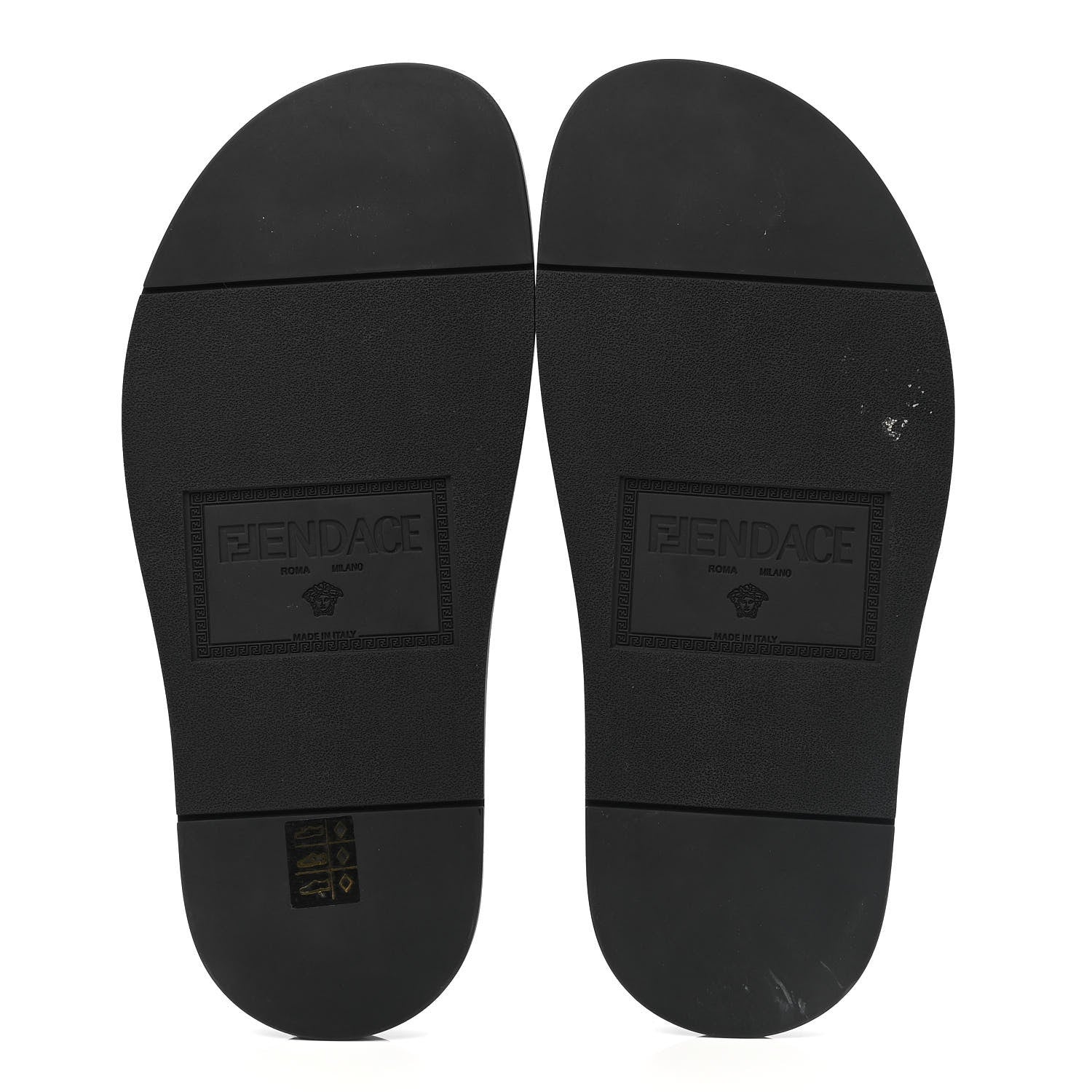 Fendi X VERSACE Rubber Logo Slide Sandals 40 Black 5 of 11