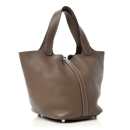 Hermes Taurillon Clemence Picotin Lock 18 PM Etoupe 3 of 11