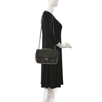 Chanel Canvas Lambskin Medium Flap Black Beige Multicolor 2 of 11