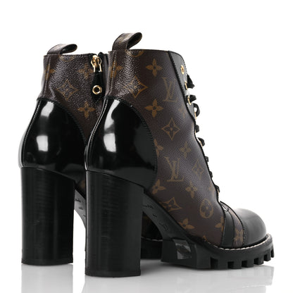 Louis Vuitton Patent Calfskin Monogram Star Trail Ankle Boots 40 Black 4 of 15