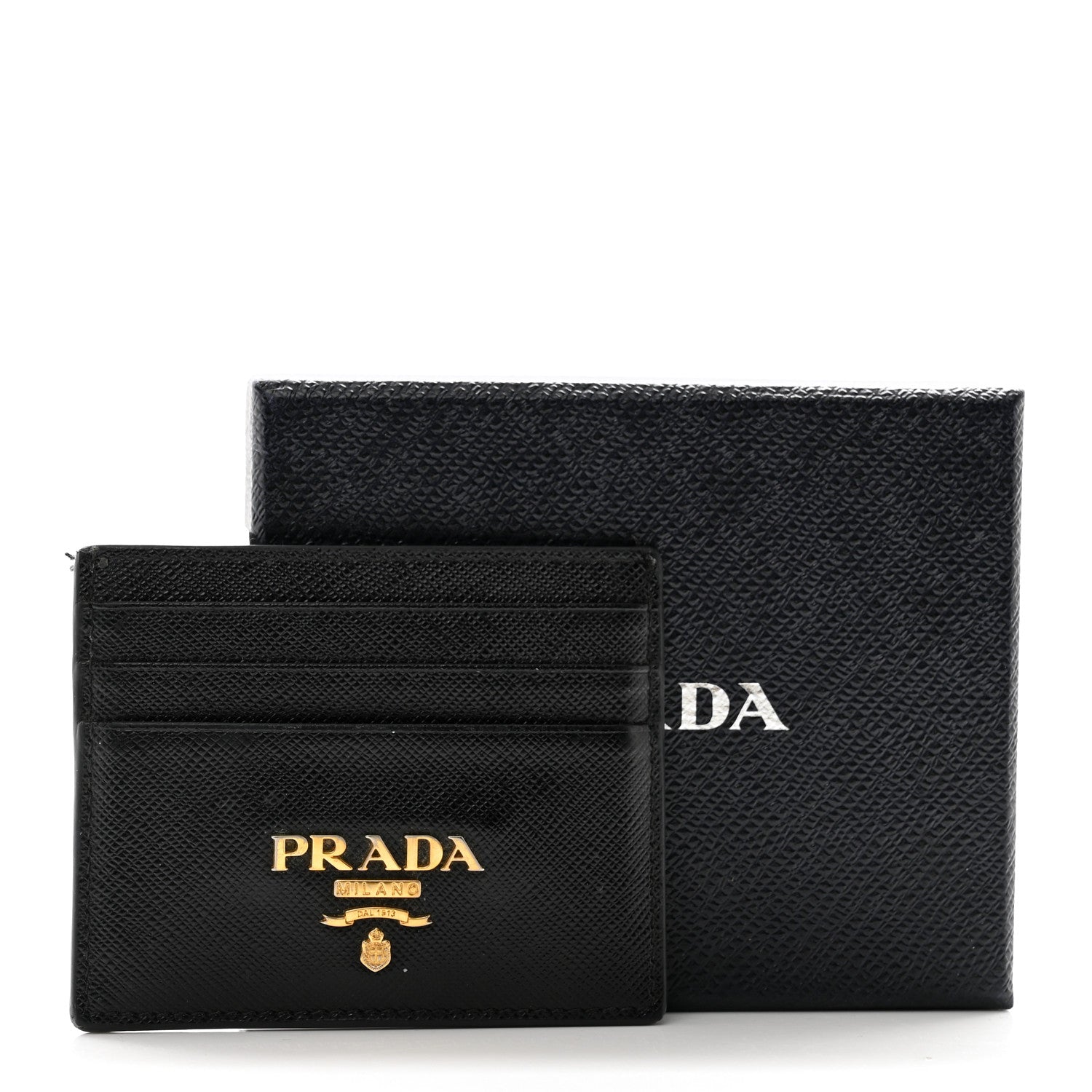 Prada Saffiano Metal Card Holder Black 9 of 9