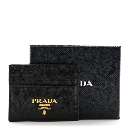 Prada Saffiano Metal Card Holder Black 9 of 9