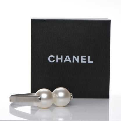 Chanel Giant Pearl Headphones Necklace Silver 8 of 8
