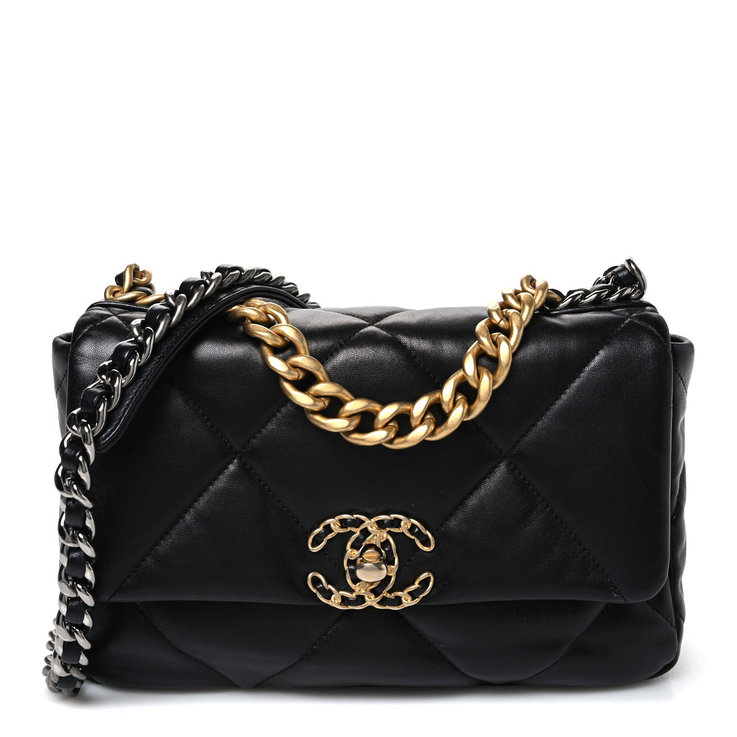 Chanel Lambskin Quilted Medium Chanel 19 Flap Black 1 of 11