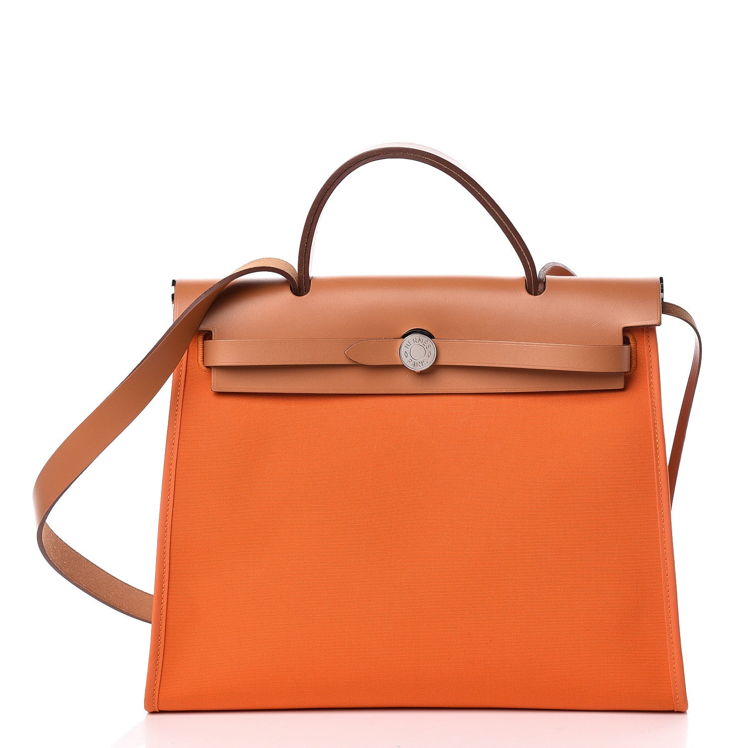 Hermes Vache Hunter Toile Herbag Zip 31 PM Orange 3 of 15