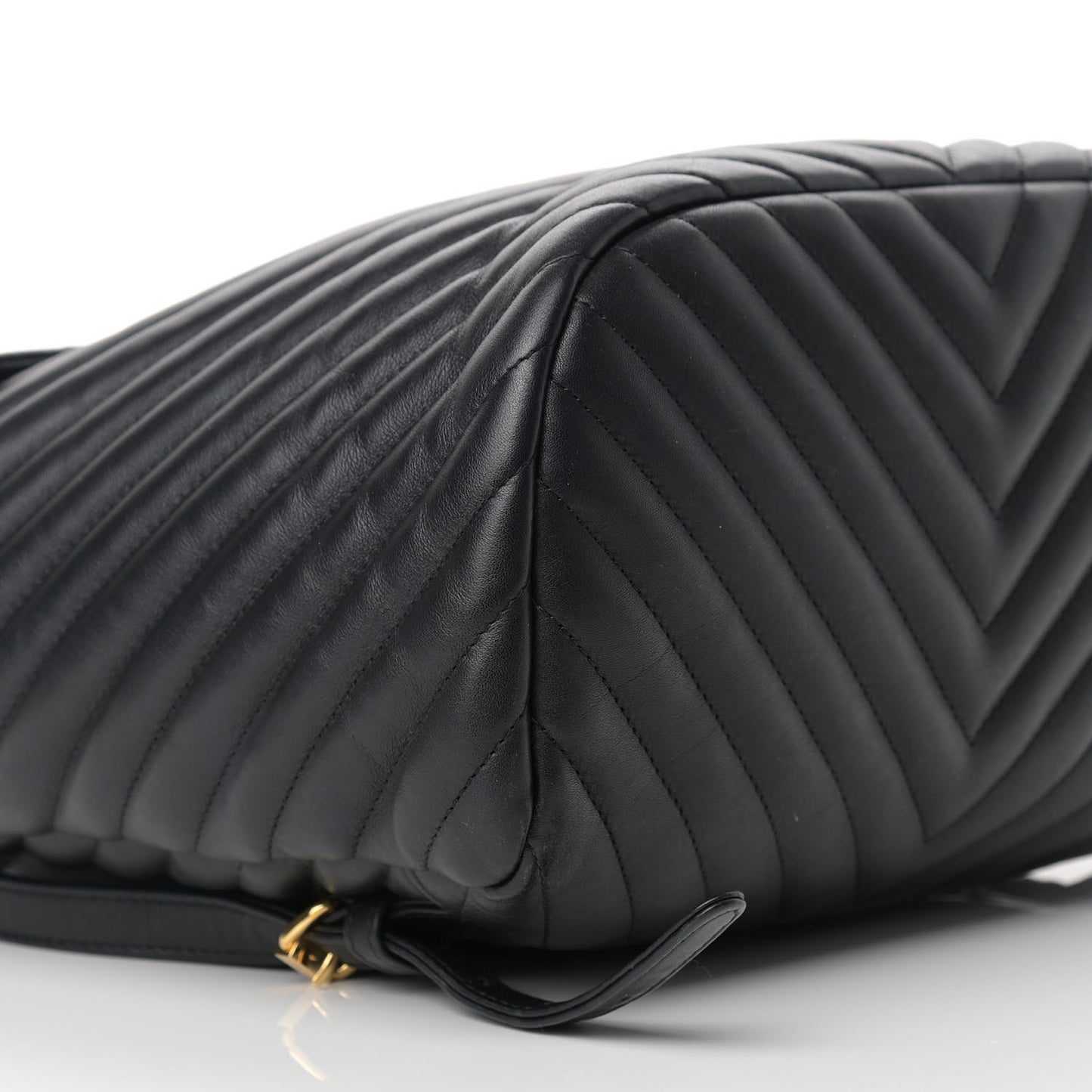 Calfskin Chevron Quilted Large Urban Spirit Backpack Black