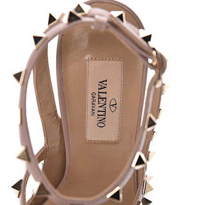 Valentino Garavani Patent Rockstud Ankle Strap Pumps 35.5 Poudre 7 of 8