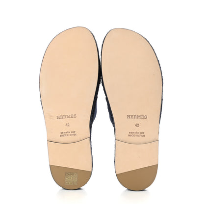 Hermes Calfskin Mens Antigua Espadrille Sandals 42 7 of 9