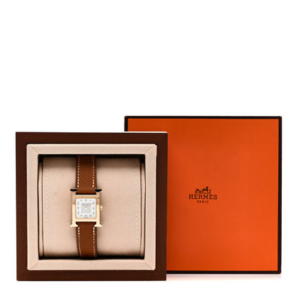Hermes Stainless Steel Epsom 21mm Heure H Hour Quartz Watch Gold 5 of 5