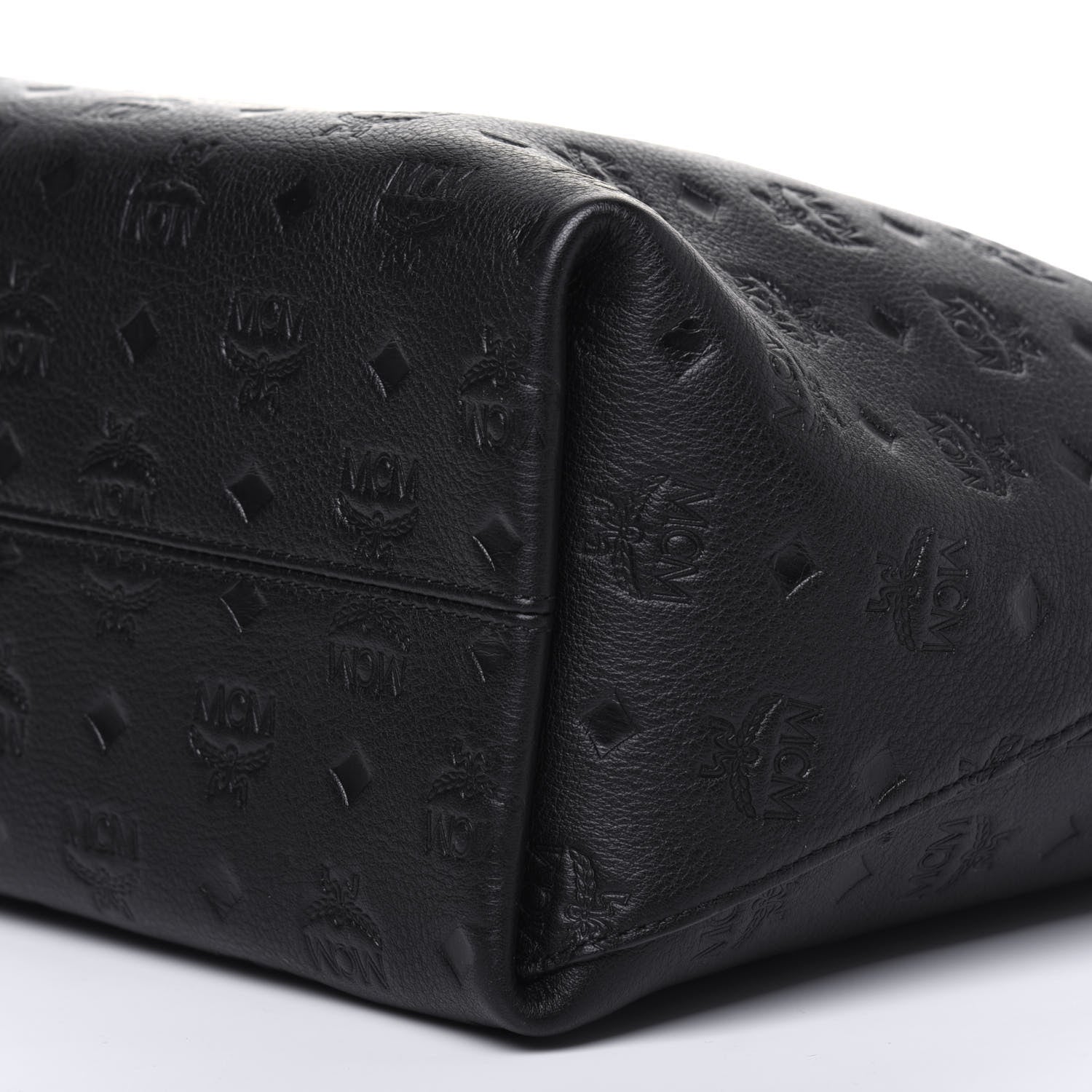 MCM Calfskin Ottomar Monogram Medium Klara Shopper Tote Black 13 of 16