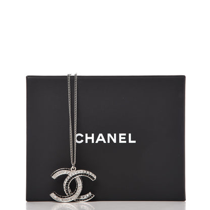 Chanel Crystal CC Necklace Silver Black 7 of 7