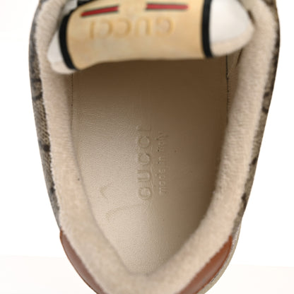 Gucci GG Supreme Monogram Harness Calfskin Web Womens Screener Sneakers 37.5 Beige Ebony Rosso Harness Brown 7 of 10
