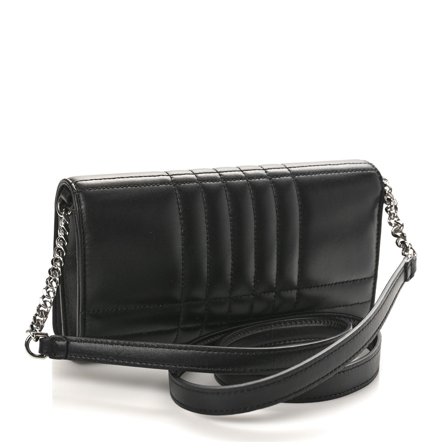 Lambskin Quilted Lola Chain Wallet Black