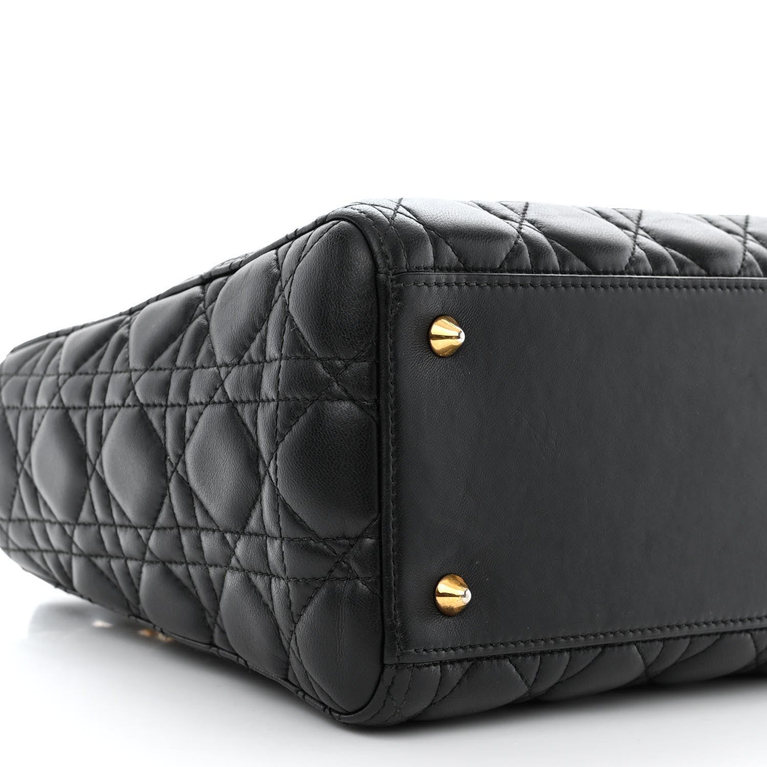 Christian Dior Lambskin Cannage Medium Lady Dior Black 9 of 11