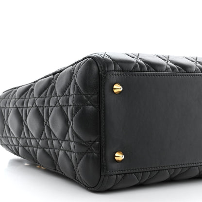 Christian Dior Lambskin Cannage Medium Lady Dior Black 9 of 11