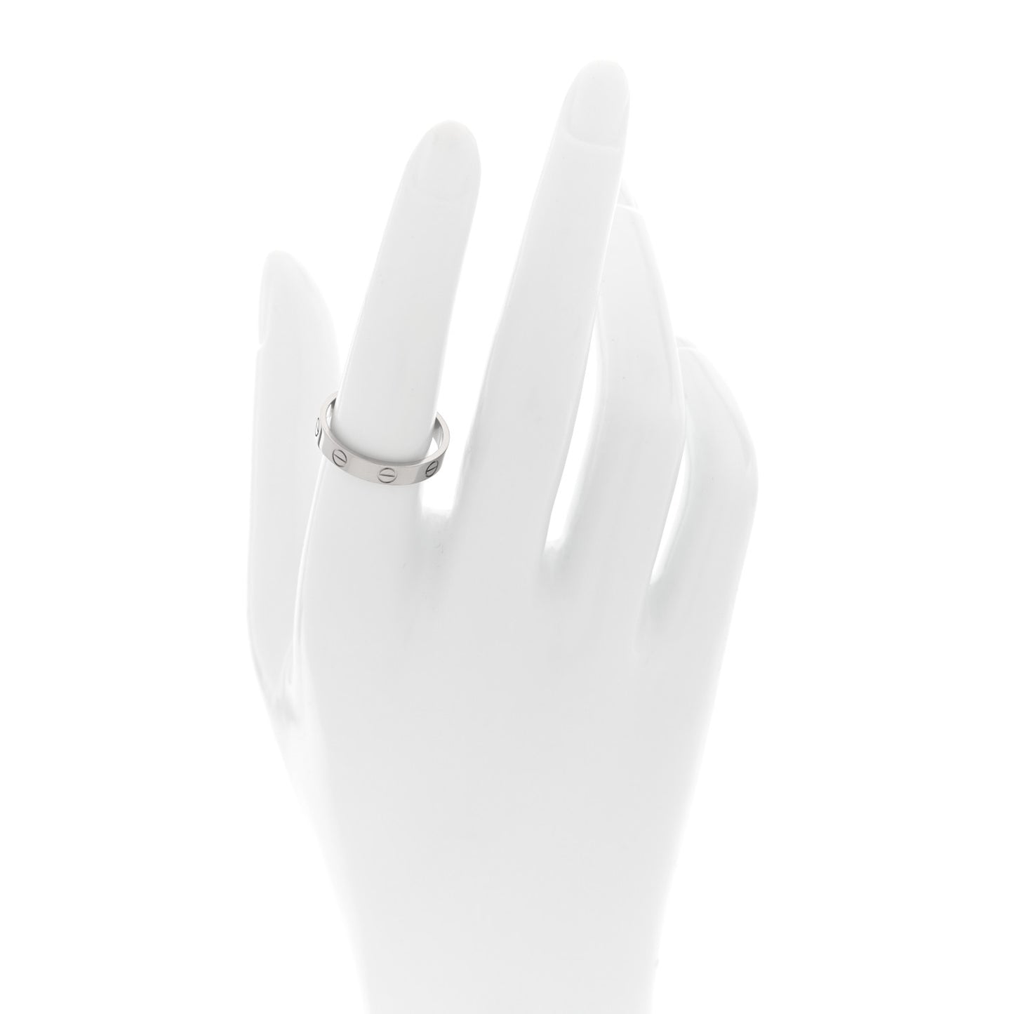 18K White Gold 3.5mm LOVE Wedding Band Ring 55 7.25