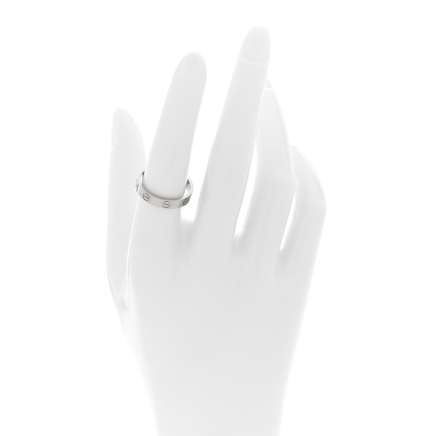 Cartier 18K White Gold 3.5mm LOVE Wedding Band Ring 55 7.25 2 of 4