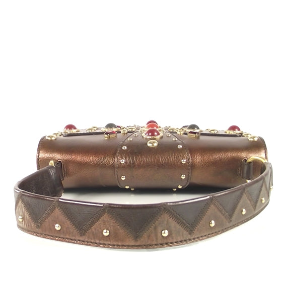Saint Laurent Leather Byzance Flap Bag Bronze 5 of 9