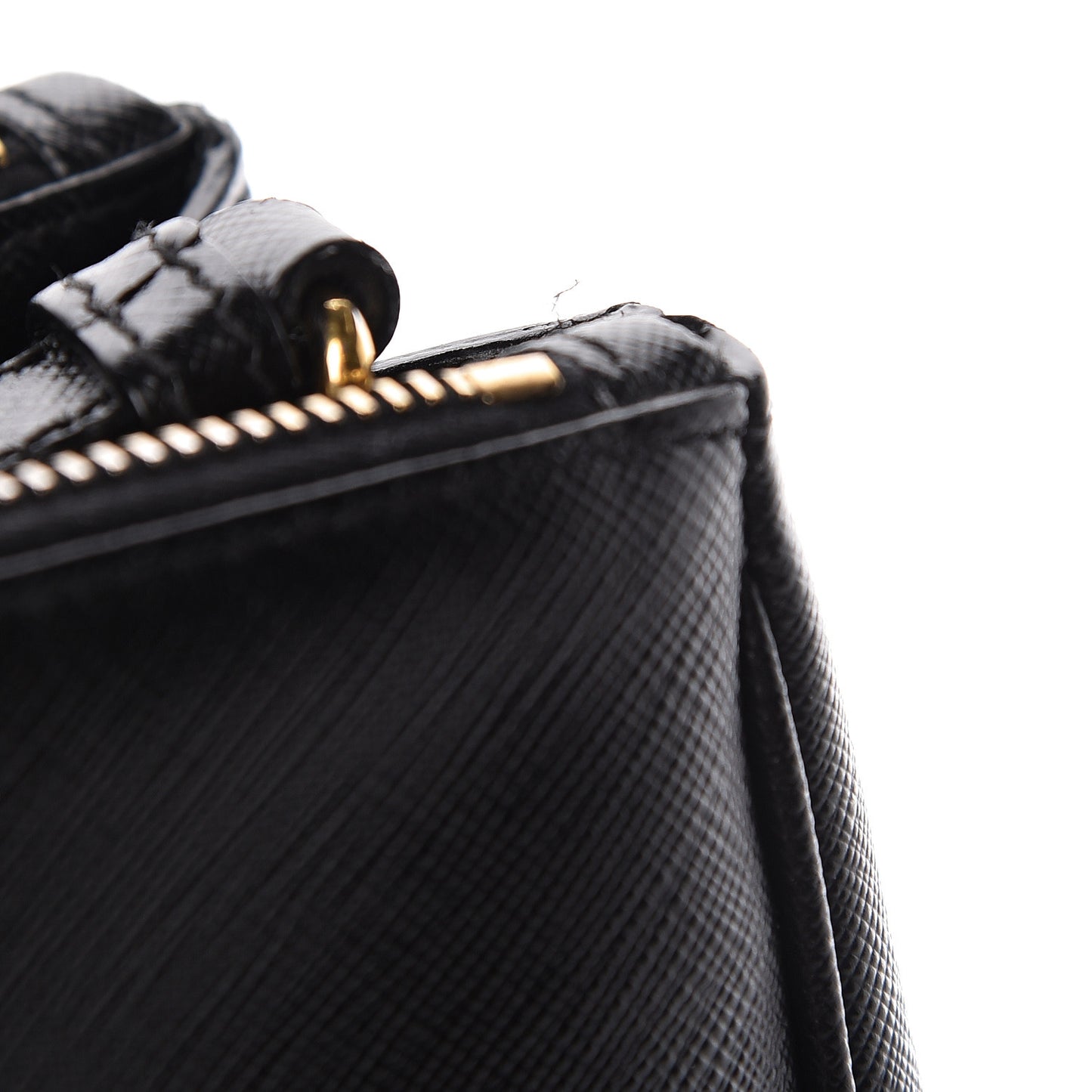 Saffiano Medium Galleria Double Zip Tote Black