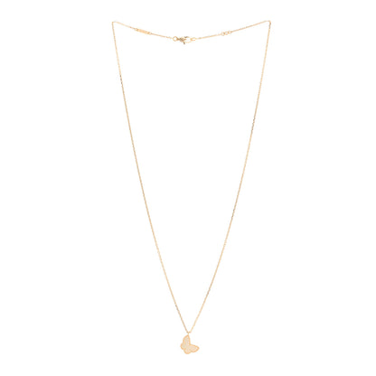 Van Cleef & Arpels 18K Yellow Gold Mother of Pearl Sweet Alhambra Butterfly Pendant Necklace 3 of 5
