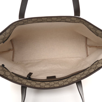 Gucci GG Supreme Monogram Medium Zippered Shopping Tote Dark Brown 5 of 11