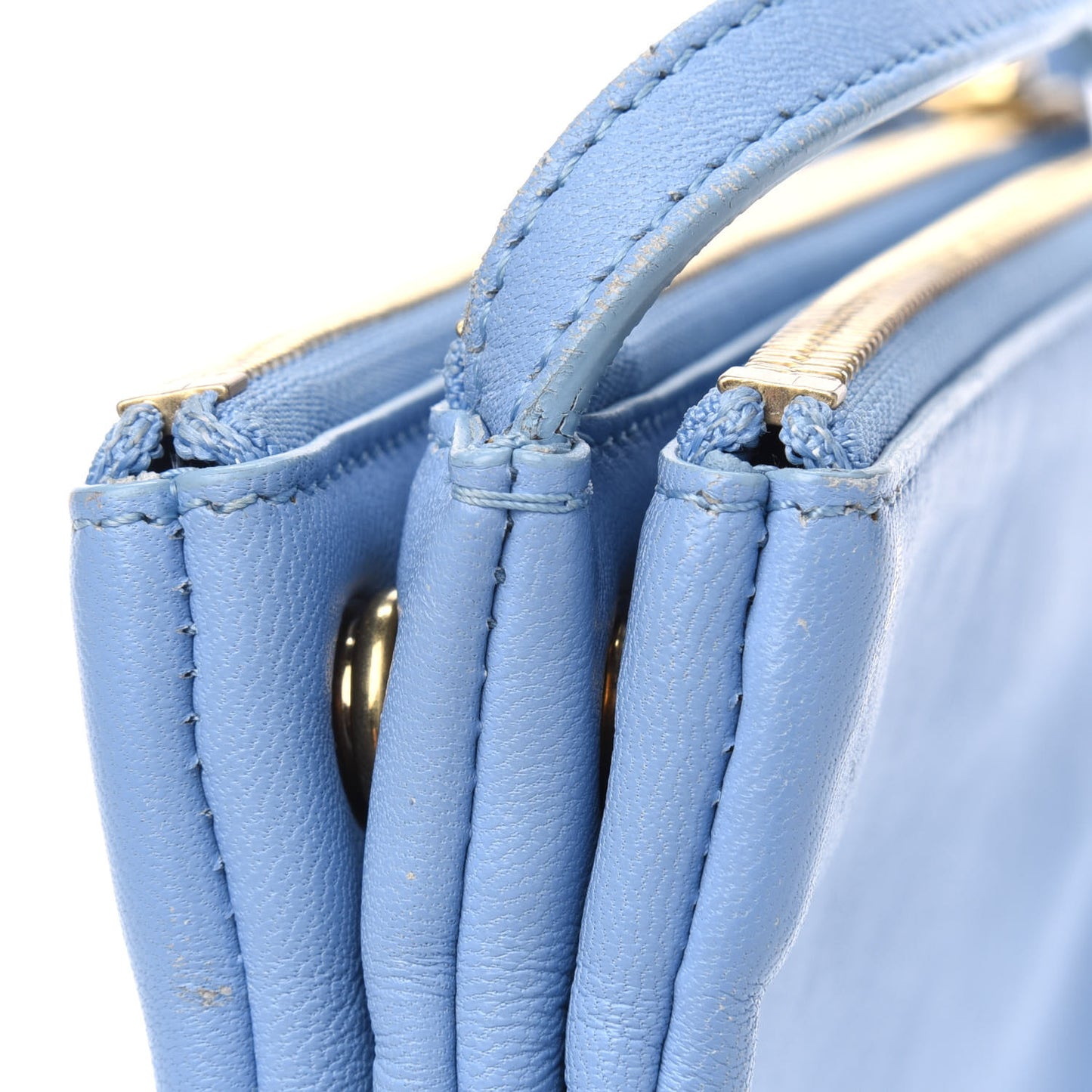 Lambskin Small Trio Crossbody Bag Baby Blue