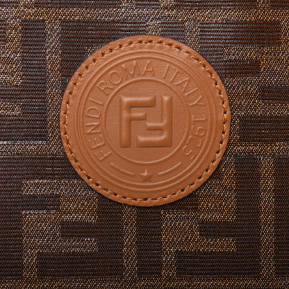 Fendi Glazed Fabric Vitello Century FF 1974 Stamp Patch Medium Peekaboo Defender Cover Mogano Panna Caramello 11 of 12