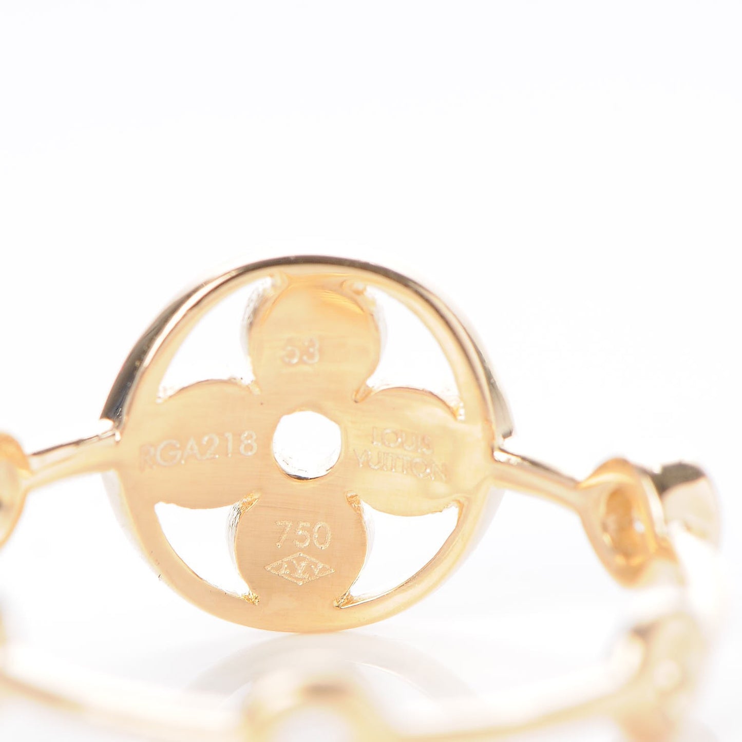 18K Gold Diamond Monogram Idylle Blossom Ring Set 53 6.5