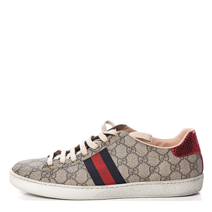 Gucci GG Supreme Monogram Womens Ace Low-Top Sneaker 42 Beige 1 of 16