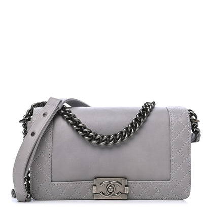 Chanel Calfskin Medium Boy Reverso Flap Grey 1 of 4