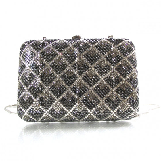 Judith Leiber Swarovski Crystal Minaudiere Clutch Silver 1 of 8