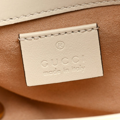 Gucci Calfskin Matelasse Super Mini GG Marmont Shoulder Bag White 6 of 10