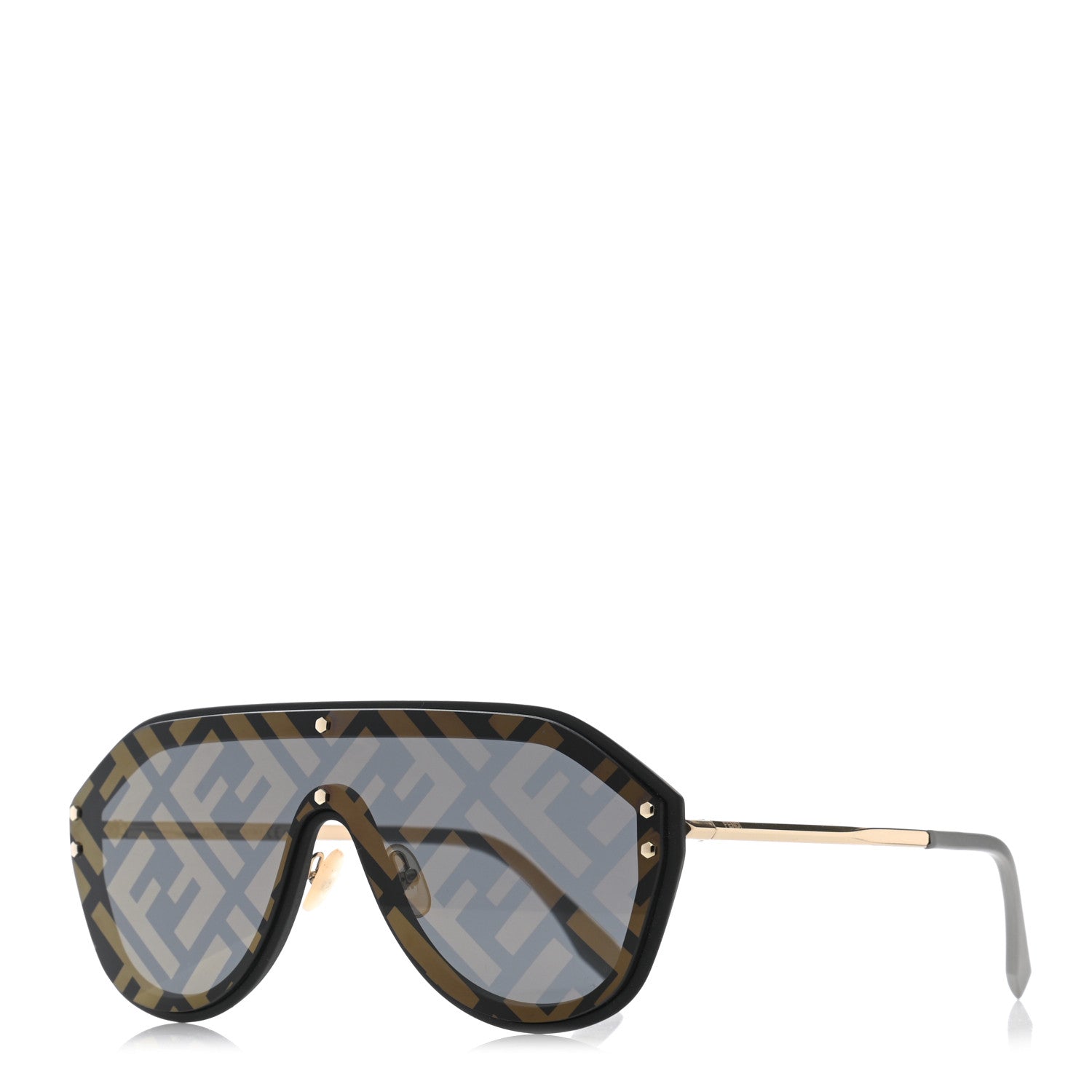 Fendi FF Fabulous Shield Sunglasses FF M0039/G/S Black 1 of 8