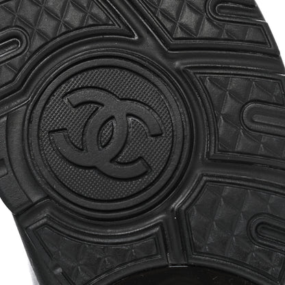 Chanel Calfskin Lambskin CC Sneakers 39 Black 6 of 9