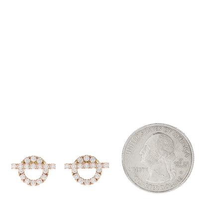 Hermes 18K Rose Gold Diamond Finesse Earrings 2 of 5