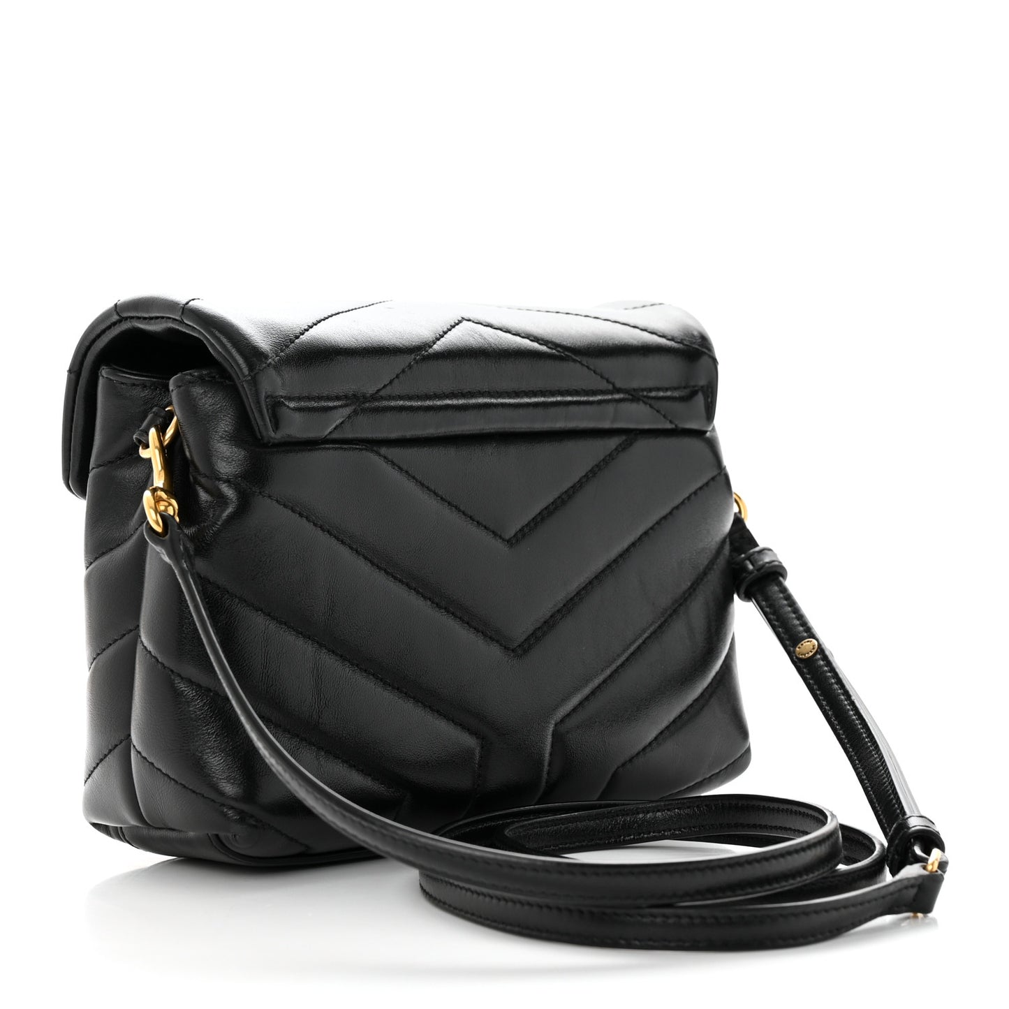 Calfskin Y Quilted Monogram Toy Loulou Crossbody Bag Black