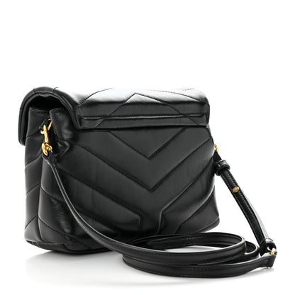 Saint Laurent Calfskin Y Quilted Monogram Toy Loulou Crossbody Bag Black 3 of 19