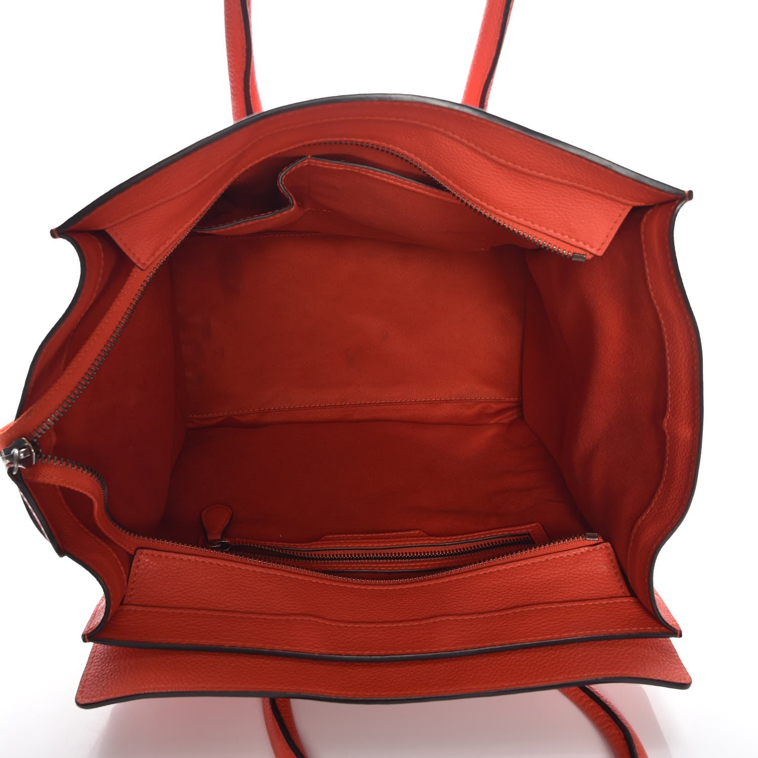 Celine Drummed Calfskin Mini Luggage Vermillion 5 of 9